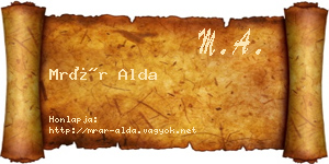 Mrár Alda névjegykártya